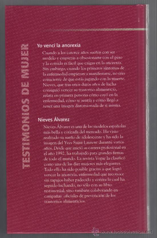 Libros de segunda mano: YO VENC&Iacute; LA ANOREXIA - NIEVES ALVAREZ - LIBRO EN ESTADO IMPECABLE. - Foto 2