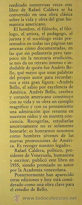 Libros de segunda mano: ANDRES BELLO - RAFAEL CALDERA - Foto 3