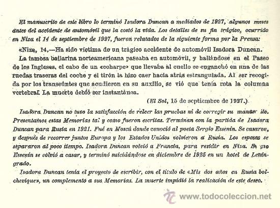 Libros de segunda mano: Mi vida / Isadora Duncan - Foto 2