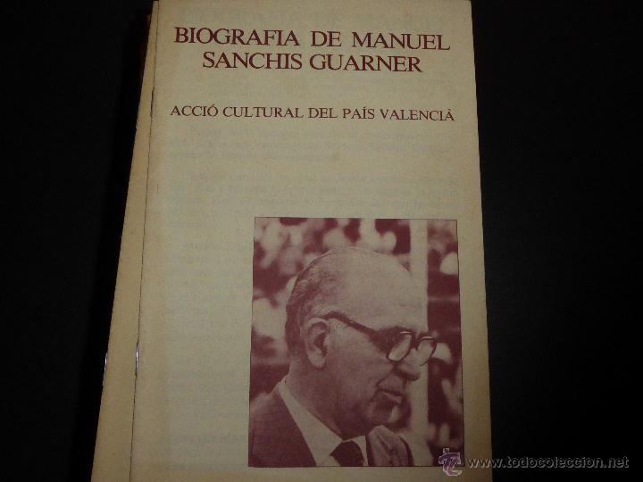 Libros de segunda mano: Biografia de Manuel Sanchis Guarner. - Foto 1