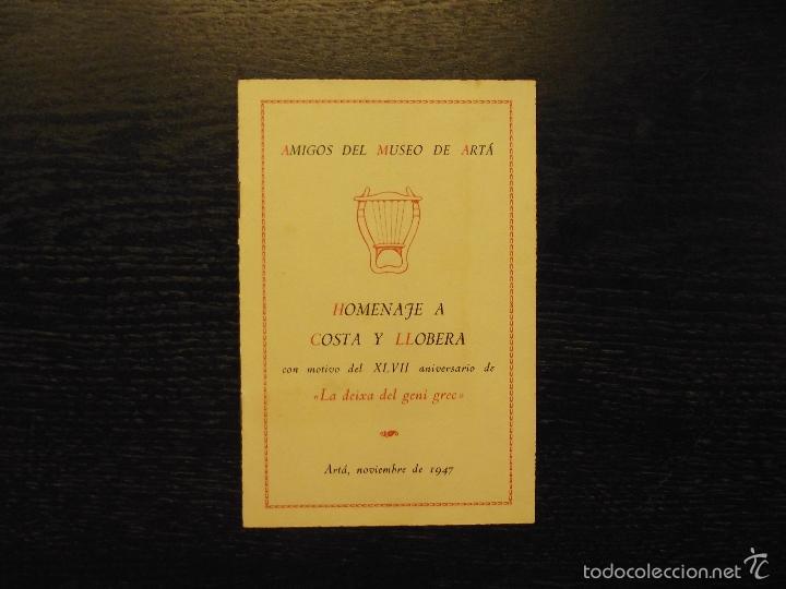 Libri di seconda mano: HOMENAJE A COSTA Y LLOBERA con motivo del XLVII aniversario de La deixa del geni grec