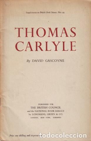 Libros de segunda mano: GASCOYNE, DAVID: THOMAS CARLYLE. Texto en ingl&eacute;s - Foto 1