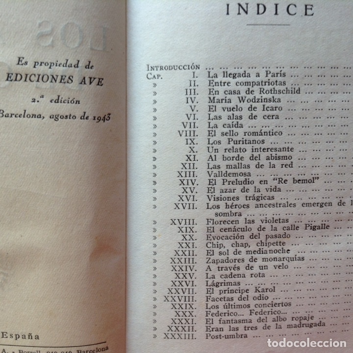 Libros de segunda mano: Los amores de Chopin. Carmela Eulate. 1943 - Foto 2