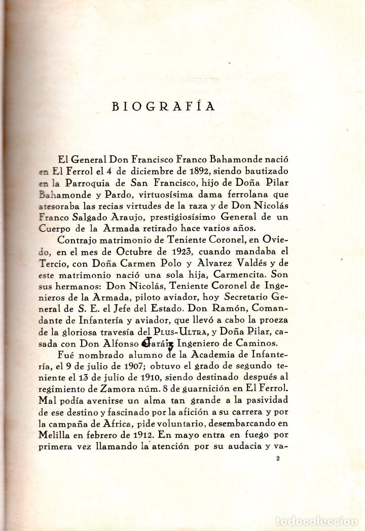 Libros de segunda mano: GENERAL FRANCO. SUS ESCRITOS Y PALABRAS. JOSE EMILIO DIEZ. ,CON DEDICATORIA Y FIRMA DEL AUTOR. 1937. - Foto 5 - 123320675