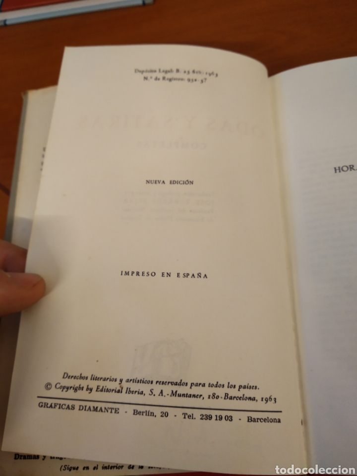 Libros de segunda mano: HORACIO. ODAS Y S&Aacute;TIRAS COMPLETAS #0258 - Foto 4