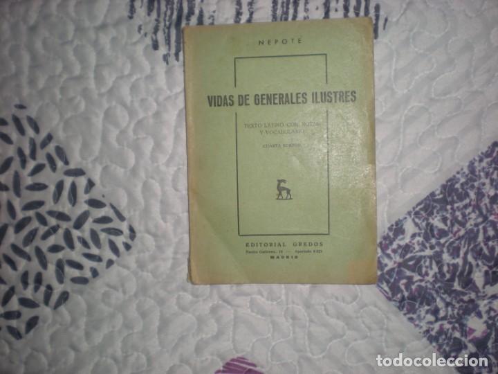 Libros de segunda mano: Vidas de generales ilustres(texto latino con notas y vocabulario);Nepote;Gredos;1957
