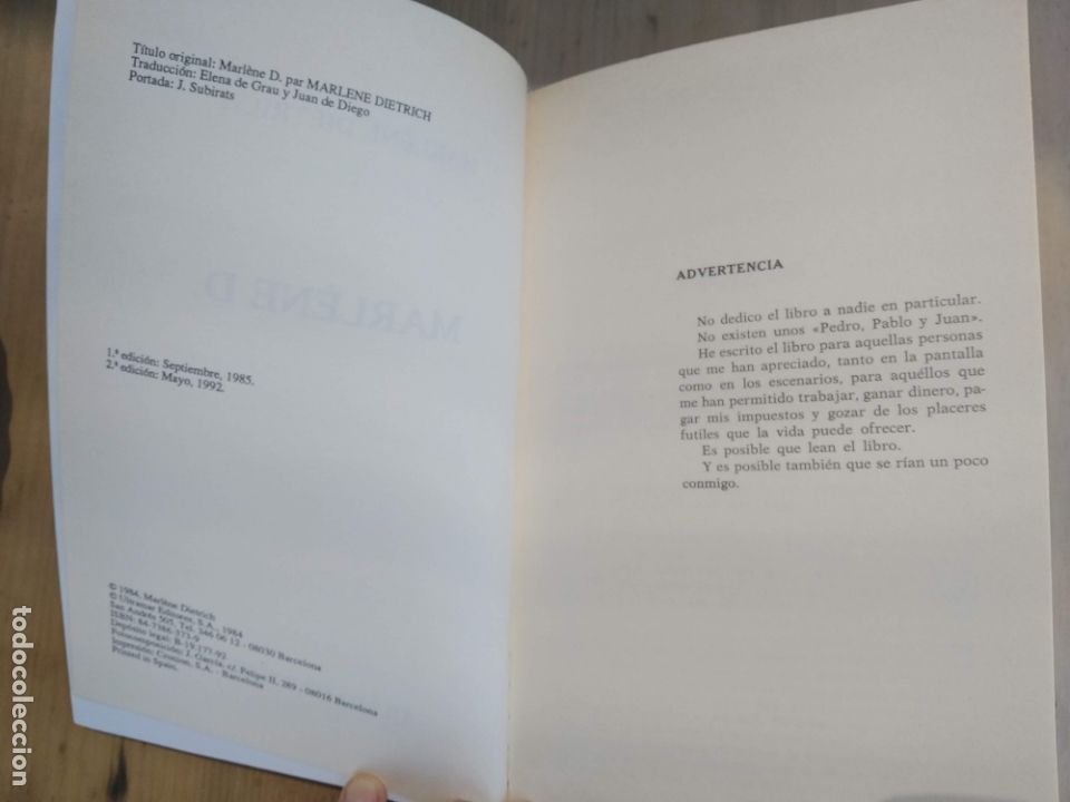 Libros de segunda mano: Marlene Dietrich, autobiografia - Foto 3