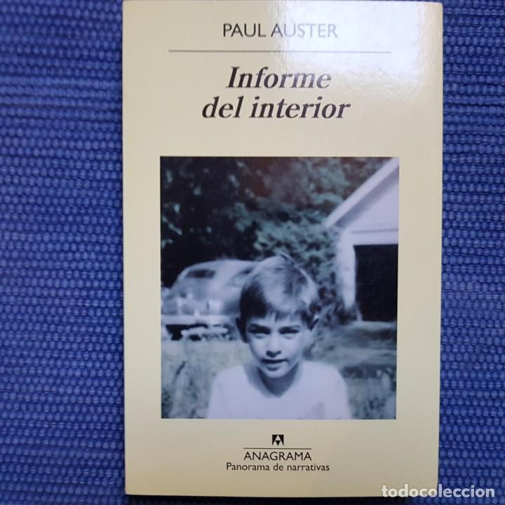 Libros de segunda mano: Auster, Paul: Informe del interior - Foto 1