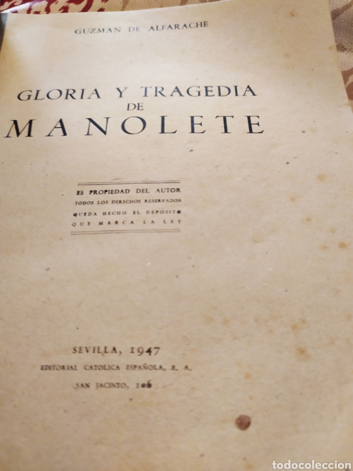 Libros de segunda mano: Gloria y tragedia de Manolete 1947 - Foto 4