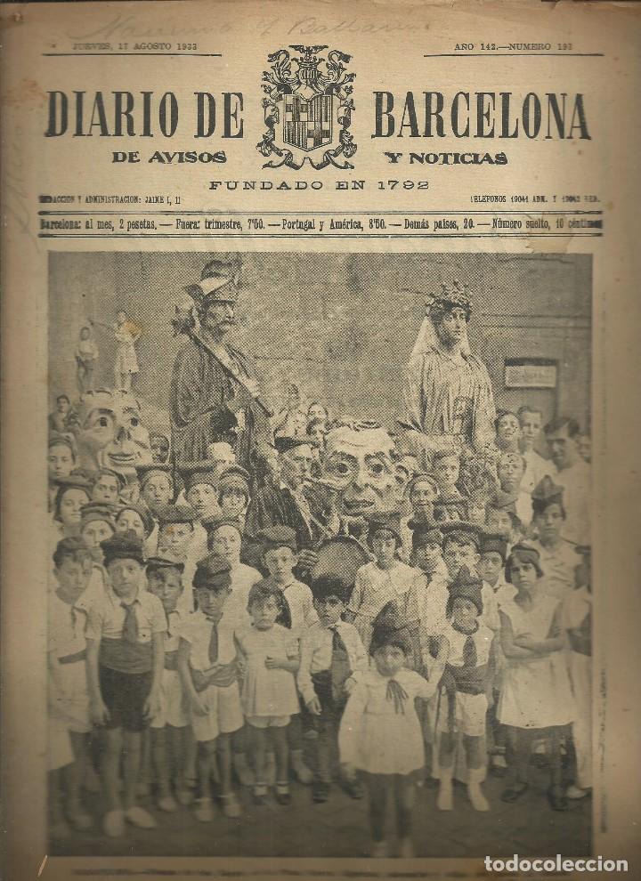 Libros de segunda mano: DIARIO DE BARCELONA DE AVISOS Y NOTICIAS