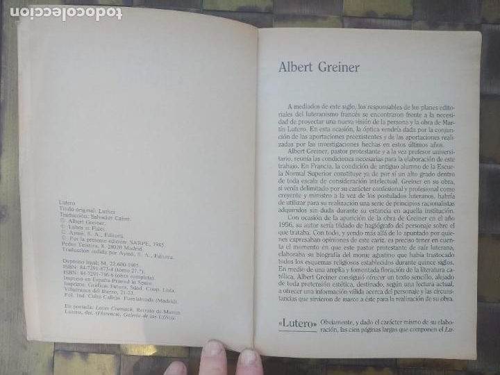 Libros de segunda mano: Lutero de Alberto Grenier - Foto 2