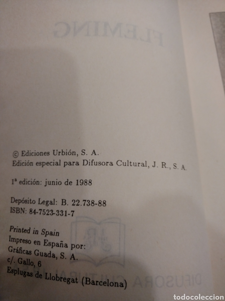 Libros de segunda mano: Fleming - Kennedy . Ediciones Urbion 1ed 1988 - Foto 2