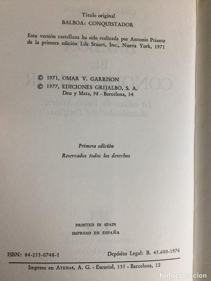 Libros de segunda mano: Balboa el conquistador - Omar V. Garrison - Foto 3