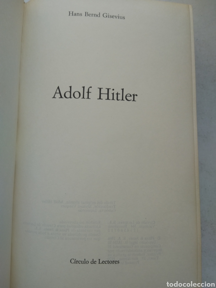 Libros de segunda mano: ADOLF HITLER/HANS BERND GISEVIUS - Foto 2