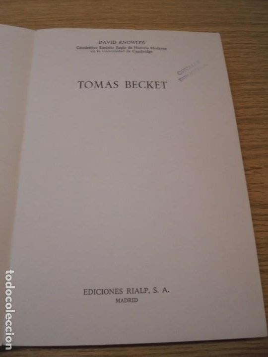Libros de segunda mano: THOMAS BECKET.DAVID KNOWLES. EDITORIAL RIALP. 1980. - Foto 6
