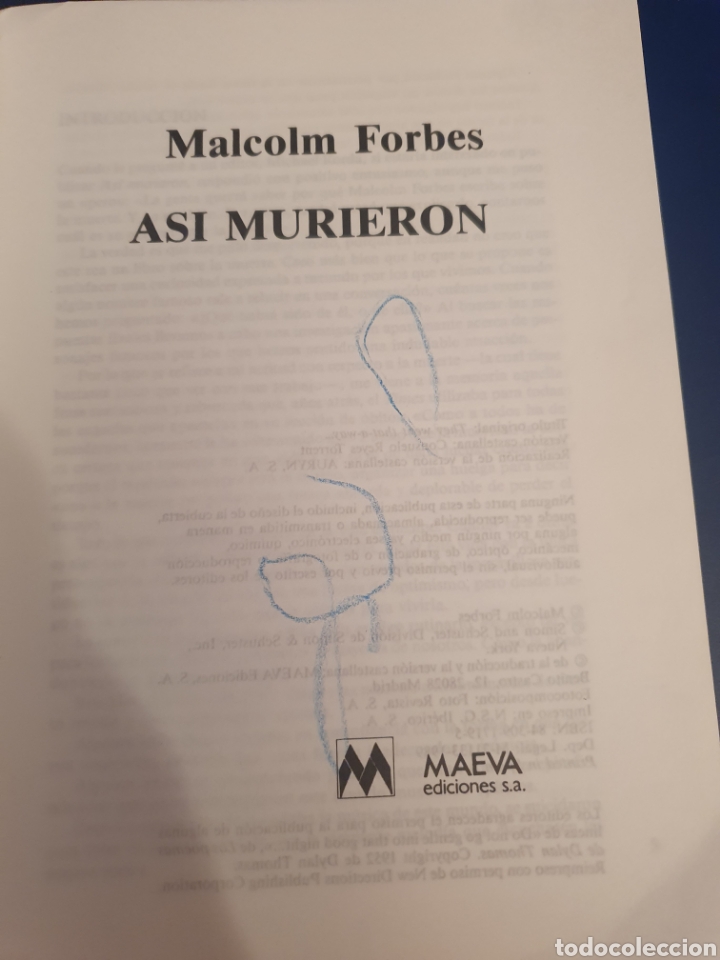 Libros de segunda mano: ASI MURIERON... MALCOM FORBES MAEVA - Foto 3