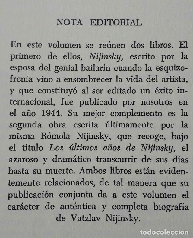Libros de segunda mano: VIDA DE NIJINSKY. - Foto 2