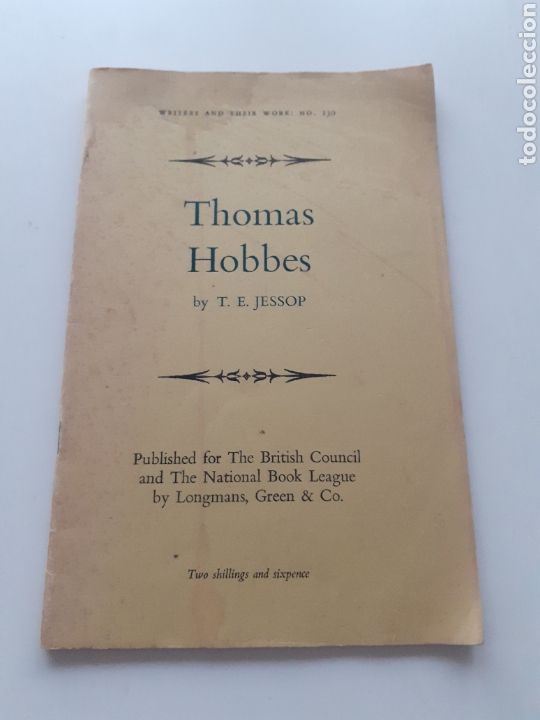 Libros de segunda mano: Thomas Hobbes, T. E. Jessops, ingl&eacute;s 1960 - Foto 1