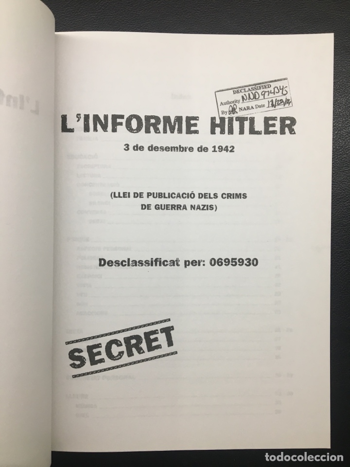 Libros de segunda mano: L&rsquo;INFORME DE HITLER - Foto 3