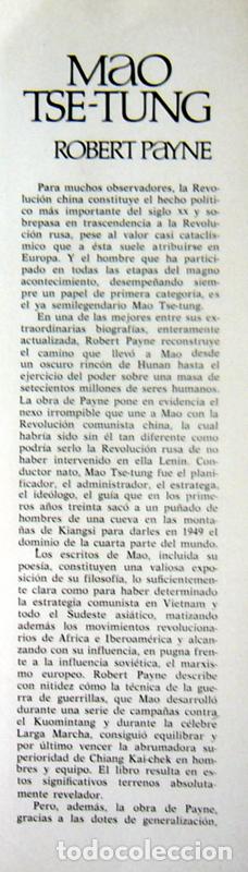 Libros de segunda mano: MAO TSE-TUNG - ROBERT PAYNE - Foto 3