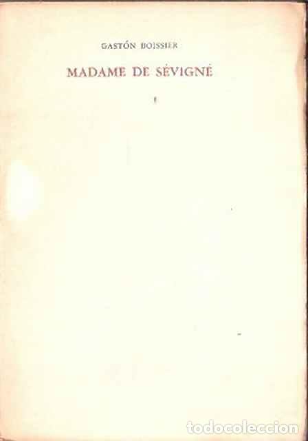Libros de segunda mano: Madame de S&eacute;vign&eacute; - Boissier, Gast&oacute;n