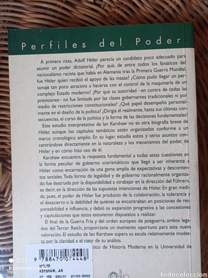 Libros de segunda mano: Ian Kershaw.&rdquo;Hitler&rdquo;. - Foto 2