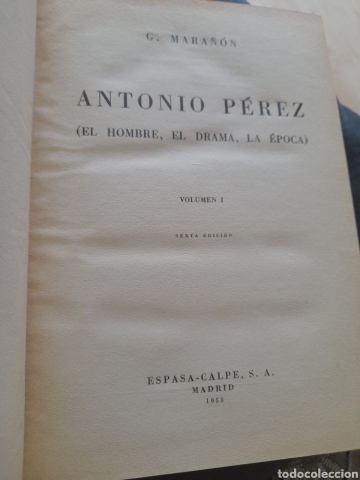 Libros de segunda mano: Antonio P&eacute;rez. Gregorio Mara&ntilde;on - Foto 3