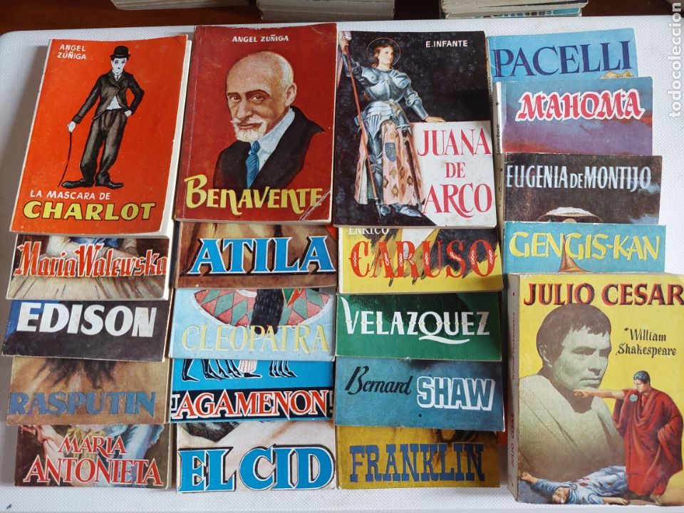 Libros de segunda mano: Lote de 25 Libritos Enciclopedia Pulga Personajes C&eacute;lebres