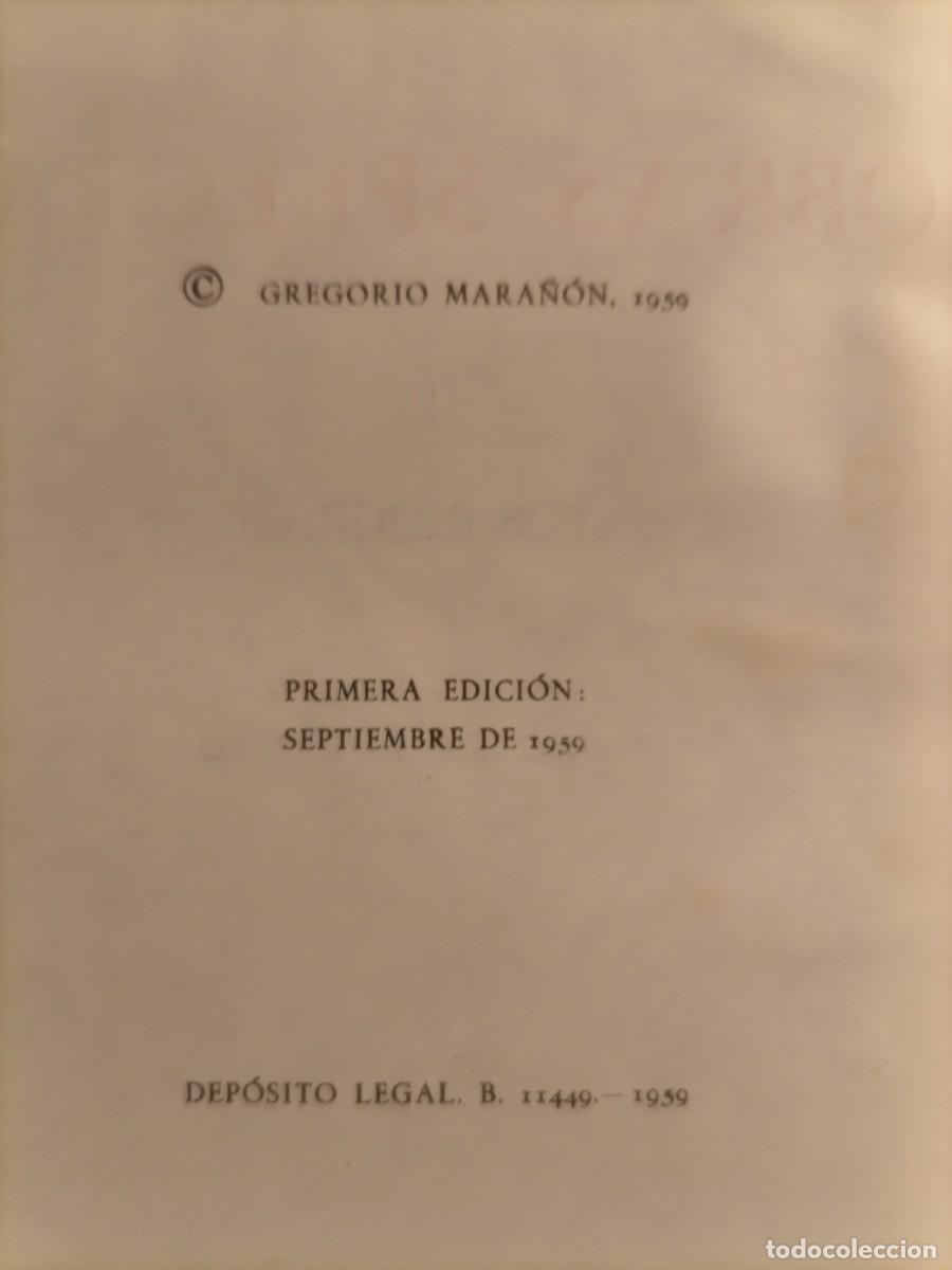 Libros de segunda mano: Gregorio Mara&ntilde;&oacute;n obras selectas I Planeta - Foto 6