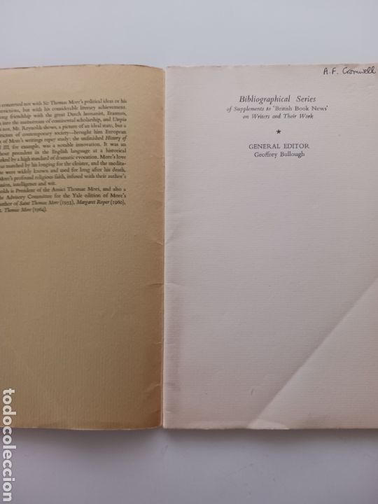 Libros de segunda mano: Sir Thomas Moore, E. E. Reynolds, 1965 ingl&eacute;s - Foto 2
