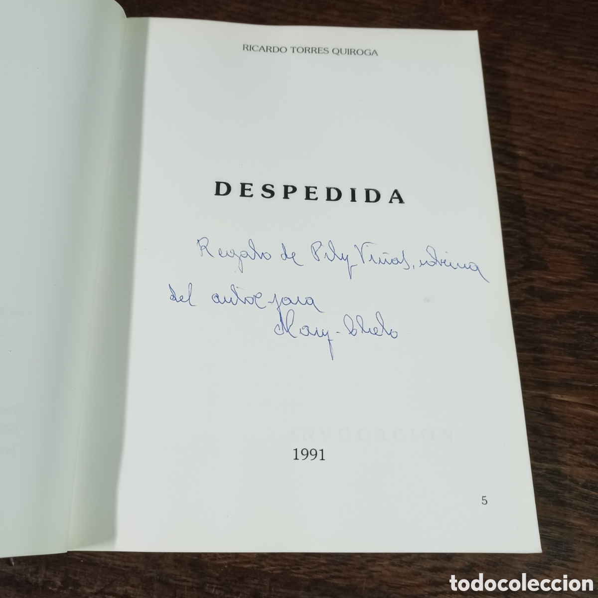Libros de segunda mano: DESPEDIDA, RICARDO TORRES QUIROGA - Foto 2