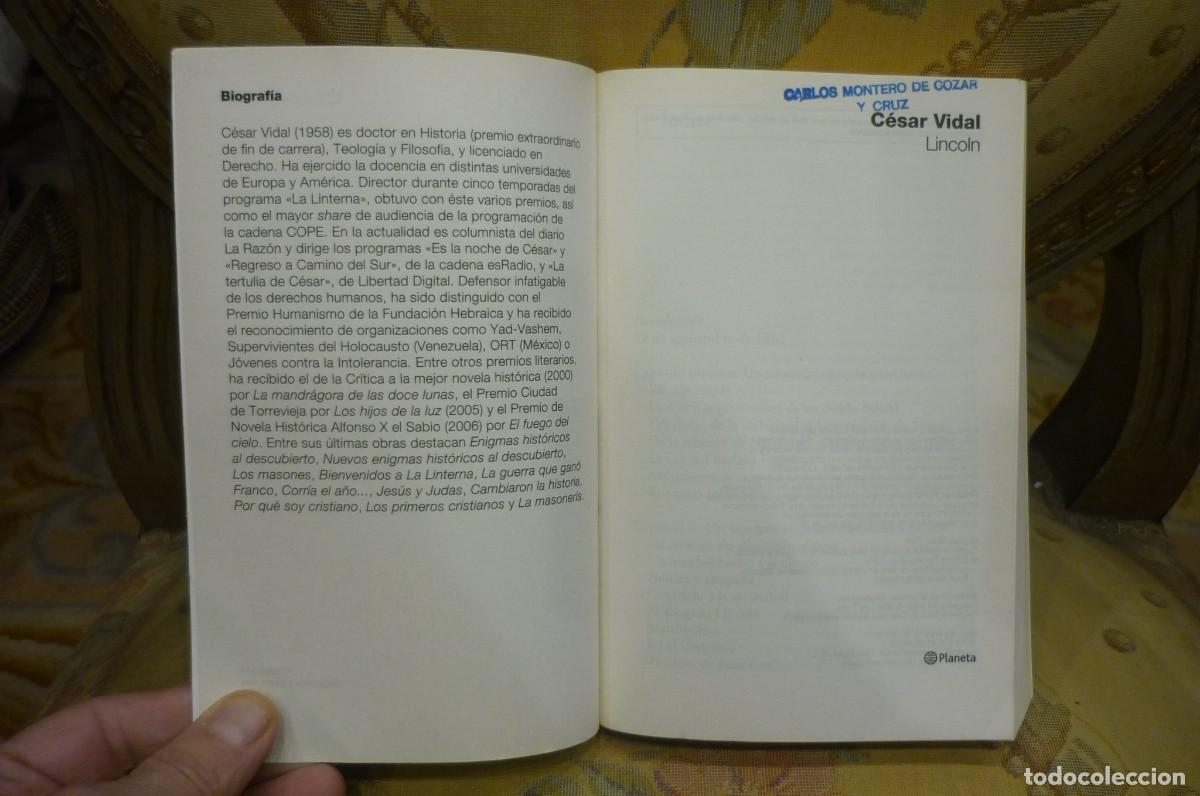 Libros de segunda mano: LINCOLN, DE C&Eacute;SAR VIDAL. EDITORIAL PLANETA 2013. - Foto 5