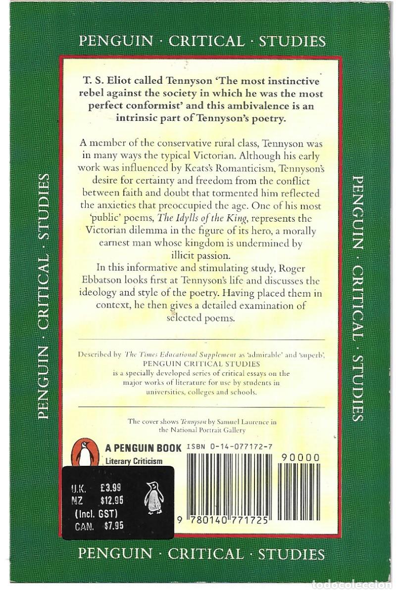 Libros de segunda mano: Roger Ebbatson . Tennyson - Foto 2