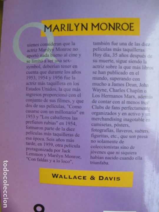 Libros de segunda mano: MARILYN MONROE .- WALLACE & DAVIS.- EDITMAT LIBROS. 1998 - Foto 2