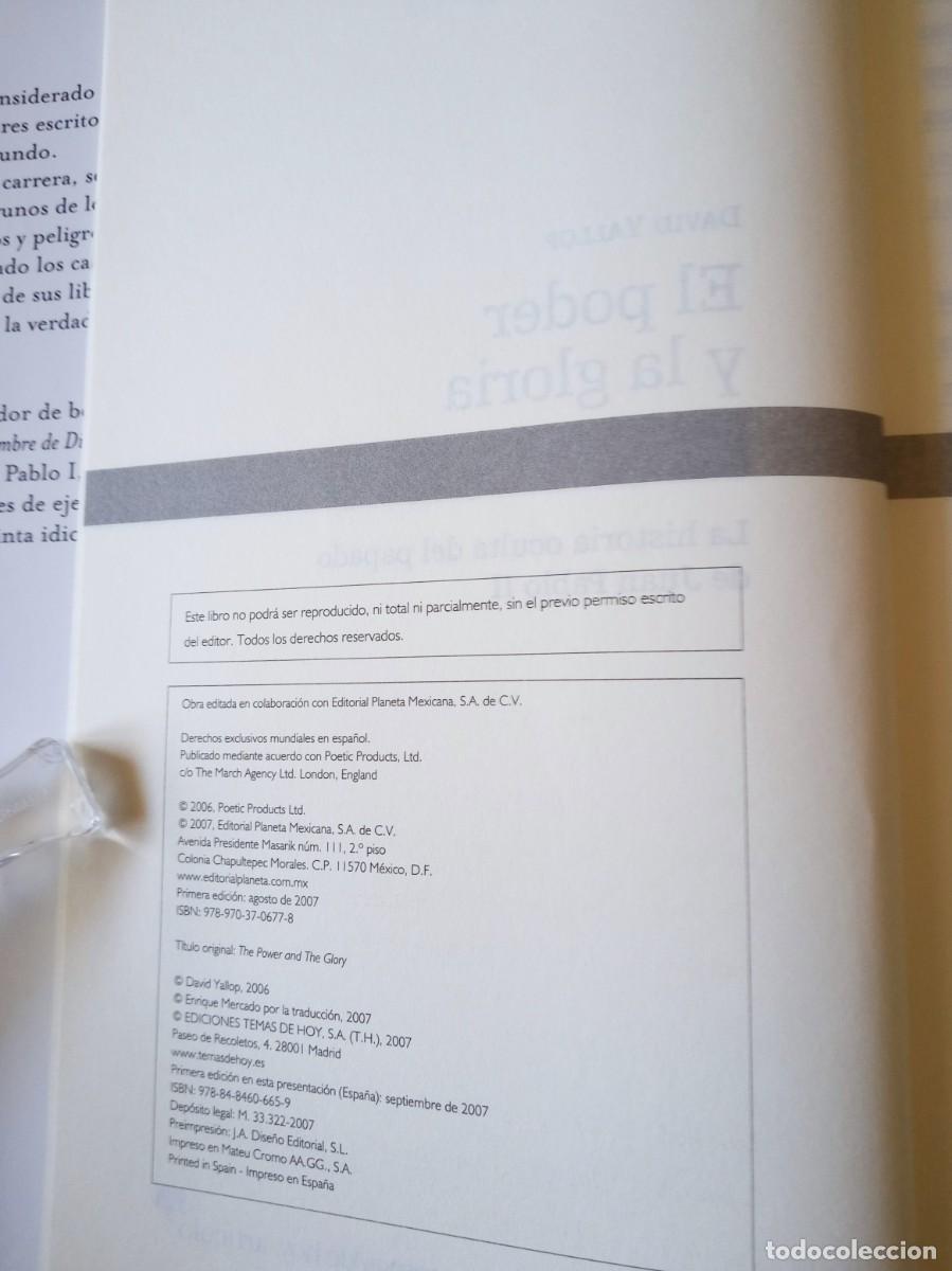 Libros de segunda mano: DAVID YALLOP EL PODER Y LA GLORIA - Foto 6