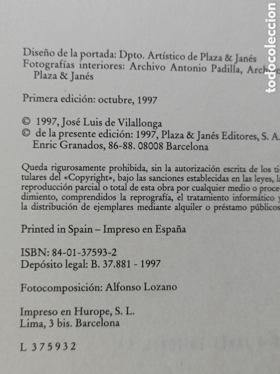 Libros de segunda mano: Libro El Sable del Caudillo (1&deg; Edici&oacute;n) Jos&eacute; Luis de Vilallonga- - Foto 6