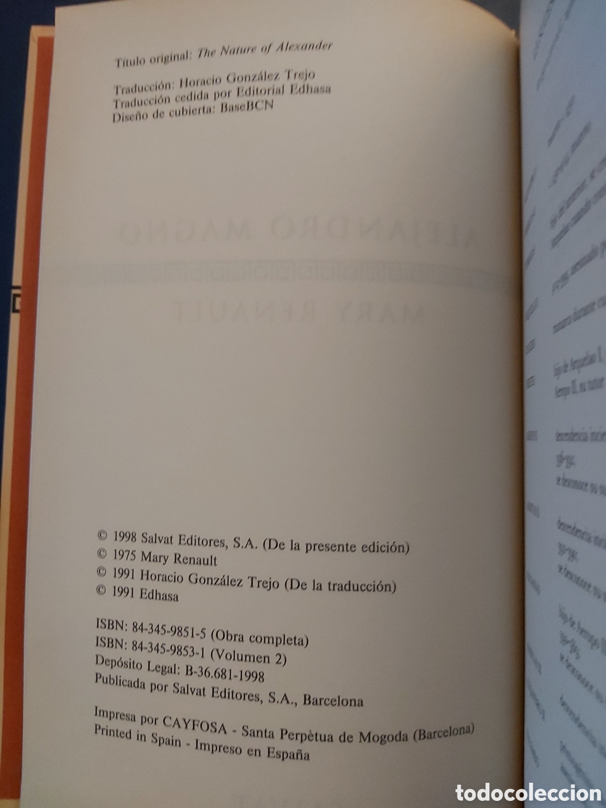 Libros de segunda mano: ALEJANDRO MAGNO # M. RENAULT # E. SALVAT # 1998 - Foto 3
