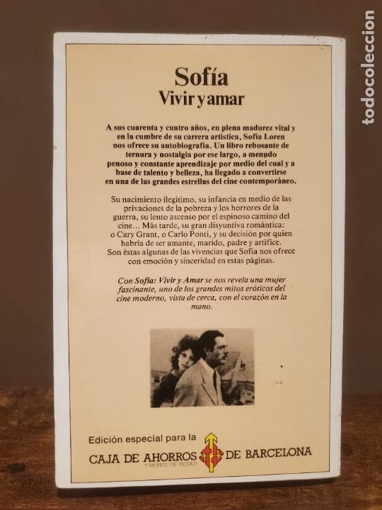 Libros de segunda mano: SOF&Iacute;A VIVIR Y AMAR. SOF&Iacute;A LOREN RELATA SU PROPIA HISTORIA. A.E. HOTCHNER - Foto 2