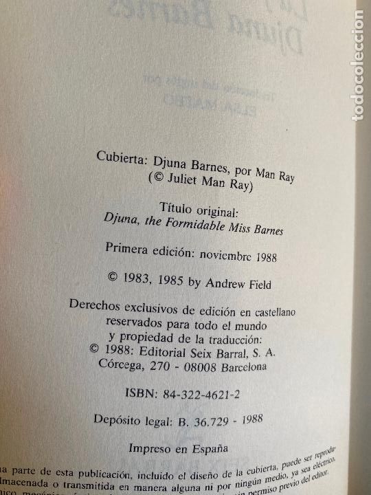 Libros de segunda mano: La formidable Djuna Barnes. Andrew Field - Foto 6