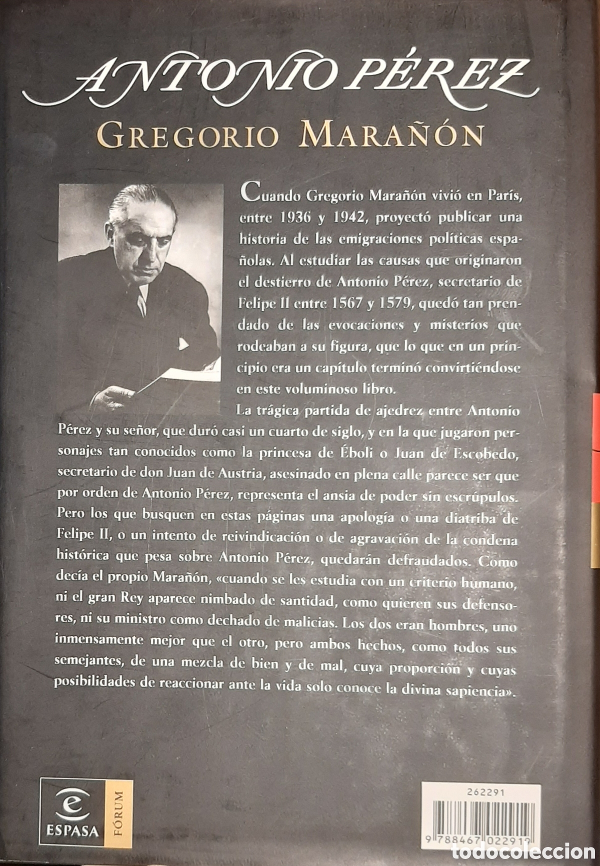 Libros de segunda mano: Gregorio Mara&ntilde;&oacute;n. Antonio P&eacute;rez. Espasa. 2006. - Foto 2