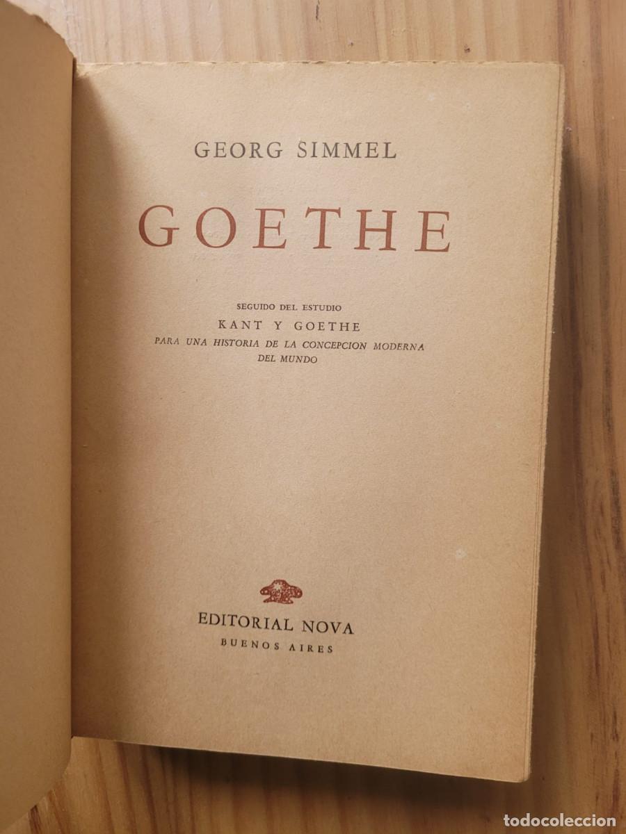 Libros de segunda mano: GOETHE - GEORG SIMMEL - Foto 5