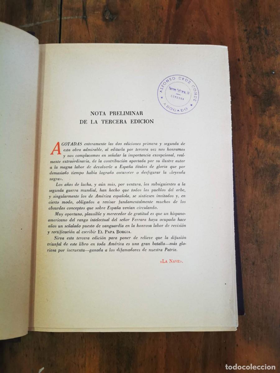 Libros de segunda mano: FERRARA, Orestes. El Papa Borgia - Foto 4