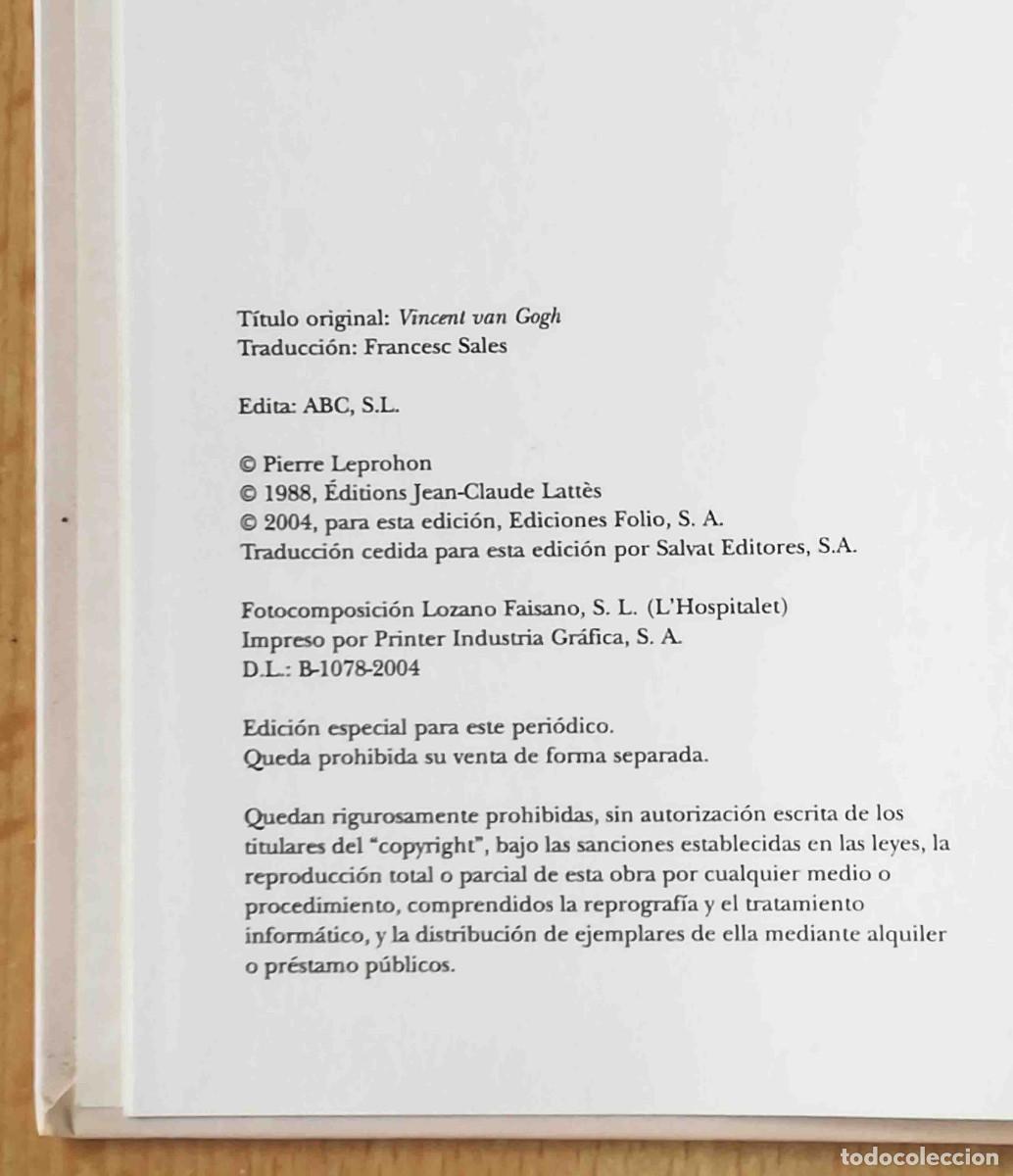 Libros de segunda mano: Vicent van Gogh (Pierre Leprohon) Ediciones Folio. Biblioteca ABC - Foto 2
