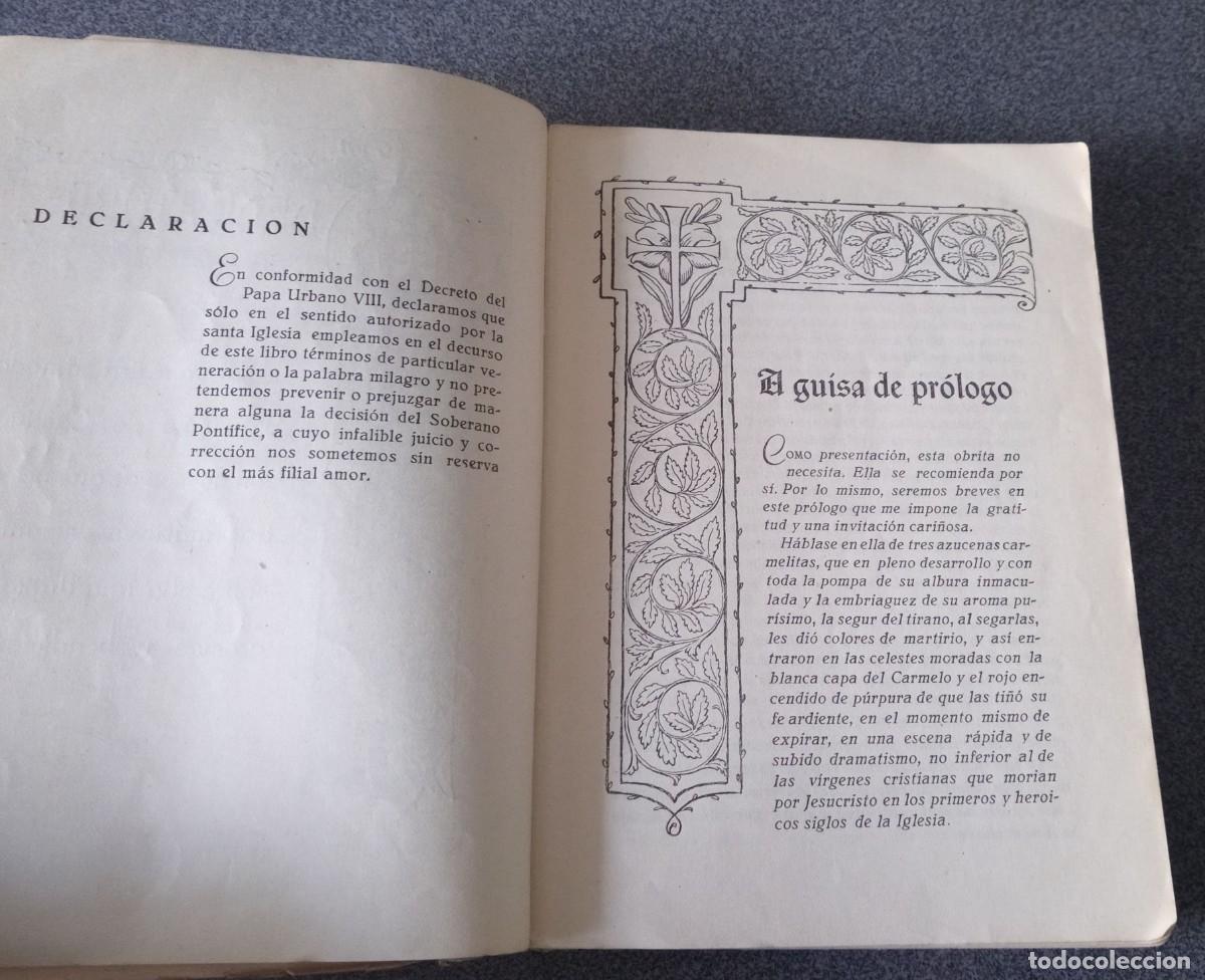 Libros de segunda mano: Tres Azucenas Carmelitas - Foto 5