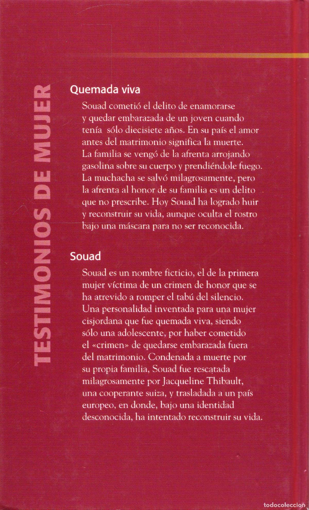 Libros de segunda mano: Quemada viva - Souad - Foto 3