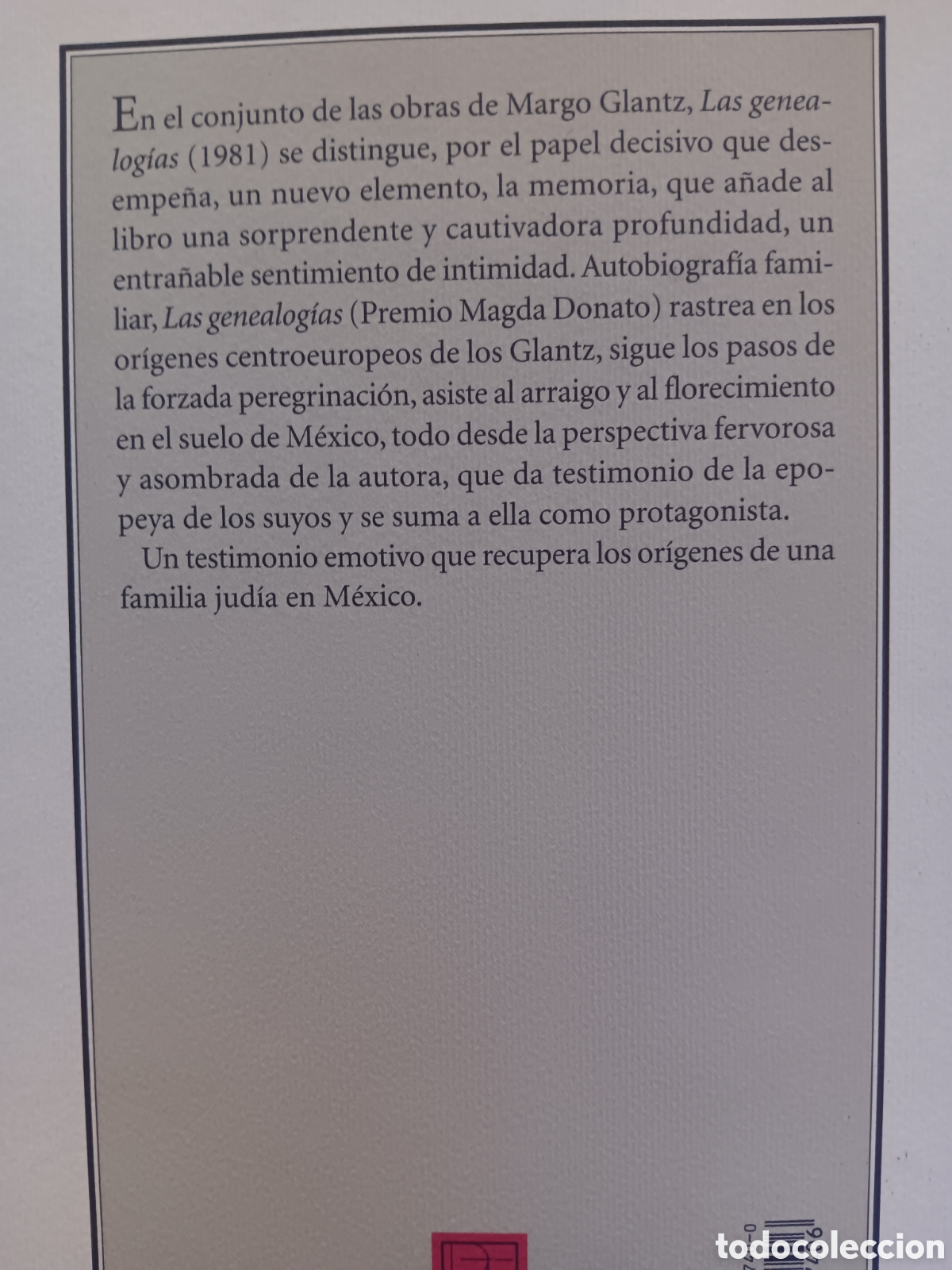 Libros de segunda mano: Margo Glantz. Las genealog&iacute;as - Foto 2