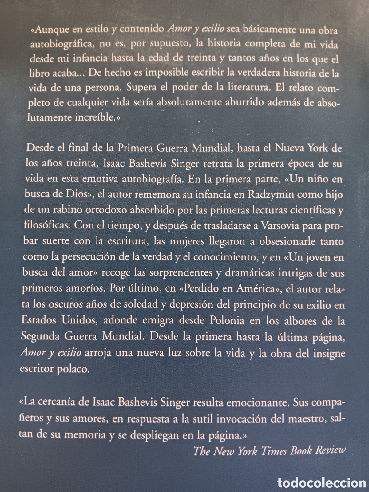Libros de segunda mano: Isaac Bashevis Singer. Amor y exilio - Foto 2