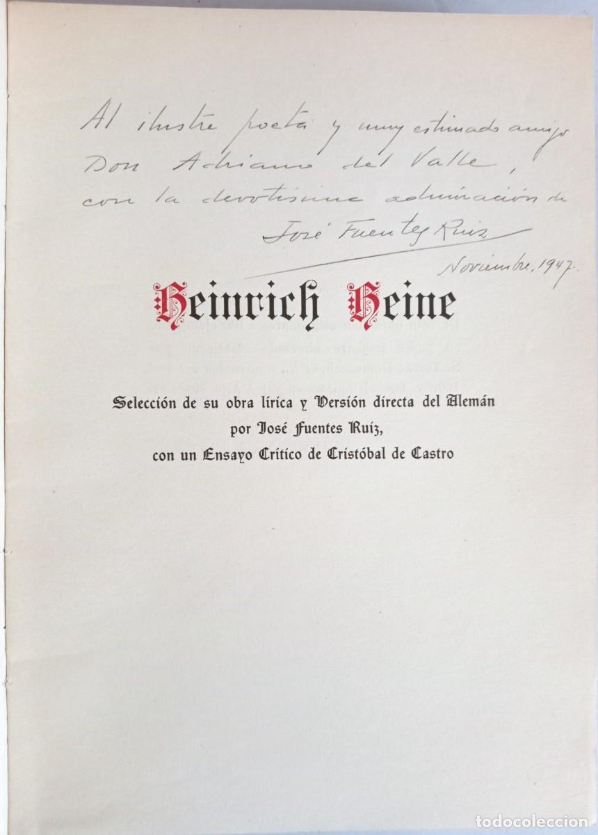 Libros de segunda mano: HEINRICH HEINE (dedicatoria del traductor) - Foto 2
