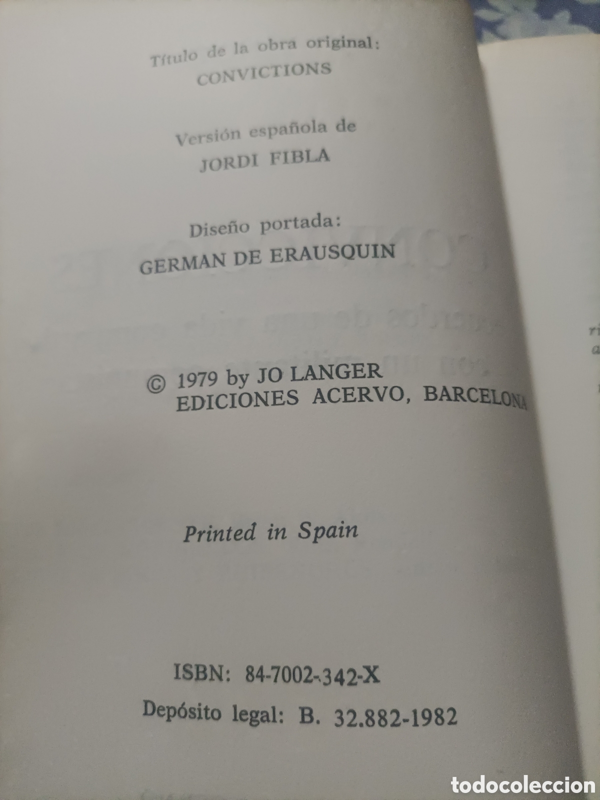 Libros de segunda mano: Convicciones de Jo Langer - Foto 2