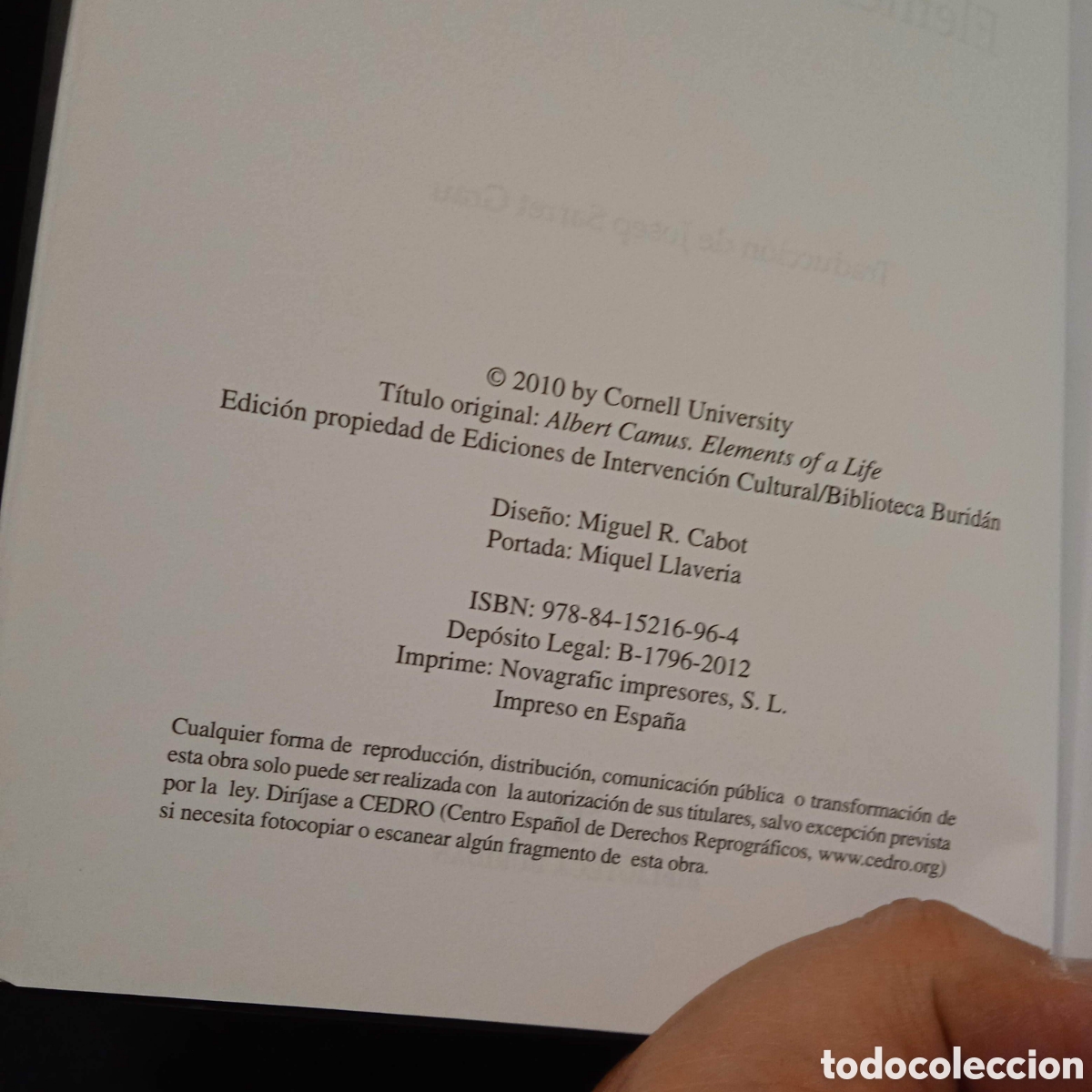 Libros de segunda mano: ALBERT CAMUS ELEMENTOS DE UNA VIDA - ROBERT ZARETSKY #8558 - Foto 3